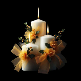 Gyertyák virággal